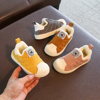 

New Kid's Cotton Shoes Winter Children's Boots Cartoon Warm Thickened Plush Toddler Fashion Boots Girls Boys Casual Sneakers