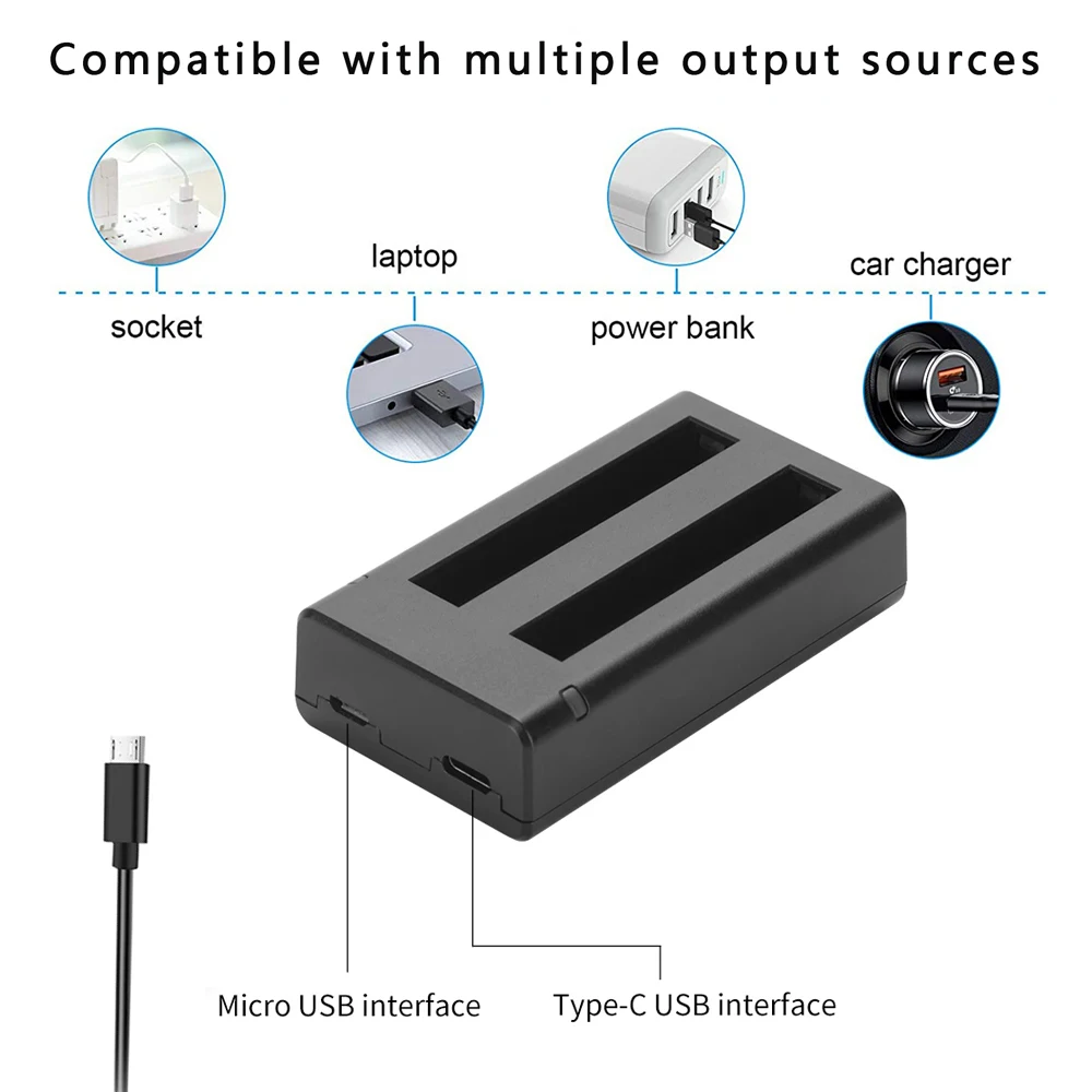 New Insta360 One X2 Battery 1800mAh Universal 2 Batteries Charger for Insta 360 One X 2 Action Camera Accessories camera battery charger action camera battery