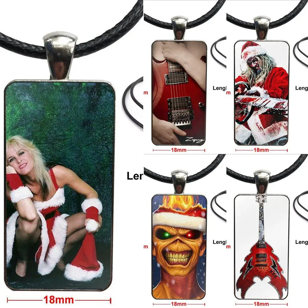 Fashion Glass Cabochon Pendant Rectangle Necklace Choker Jewelry For Child Sexy Heavy Metal Christmas | Украшения и аксессуары
