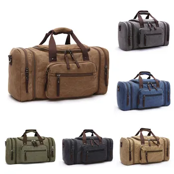 

Canvas Travel Bags Large Capacity Carry On Luggage Bags Men Duffel Bag Outdoor Travel Tote Weekend Sports Bag Dropshipping