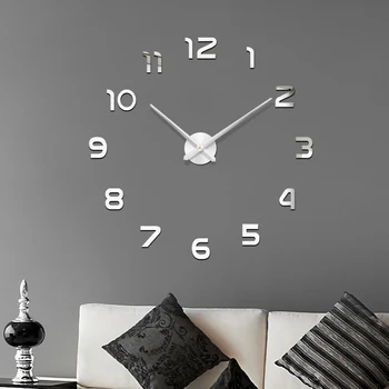 

2020 48" wall clock quartz watch reloj de pared modern design large decorative clocks Europe acrylic stickers living room klok