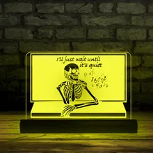 

Scary Skeleton LED Table Lamp Room Decor I'll Just Wait Until It's Quiet Mathematical Formula 3D Effect Light Math Teacher Gift