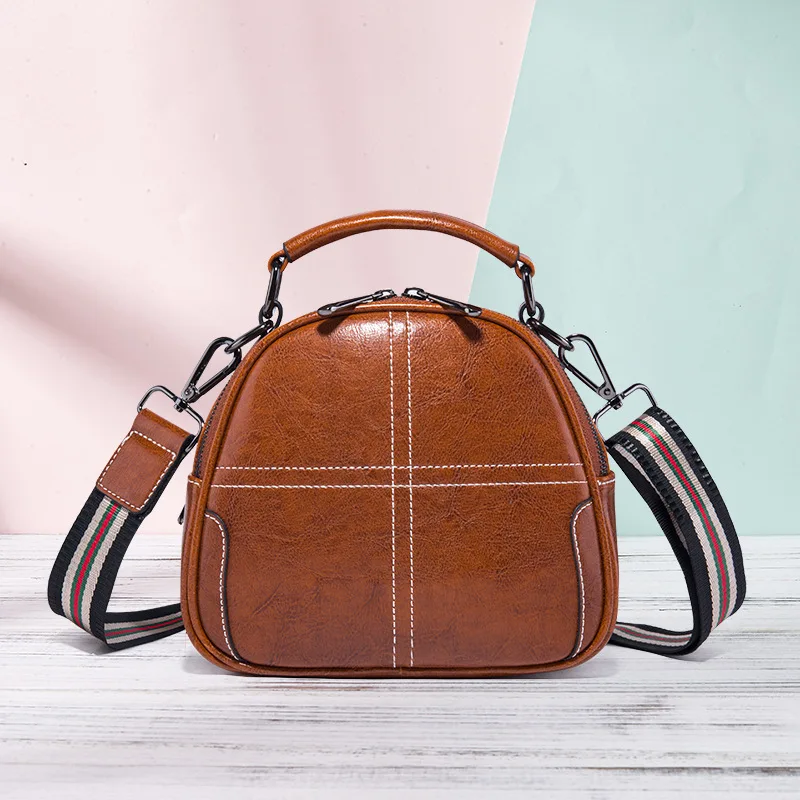 

Small Bag Women's 2019 New Style Korean-style bai da xiao round Bag Shoulders And One Shoulder Handbag Wide Shoulder Bag