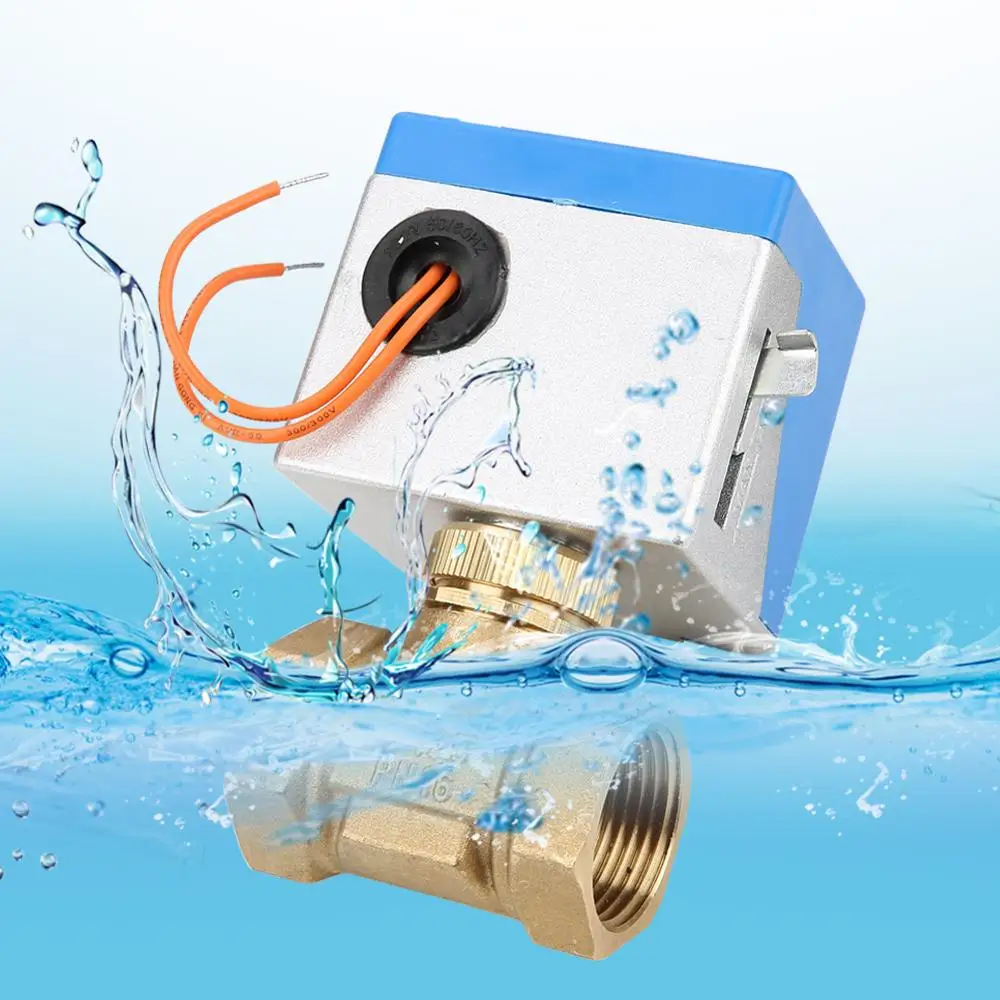 DN15/DN20/DN25 латунь 2Way моторизованный шаровой Электрический клапан для ИК кондиционера AC220V