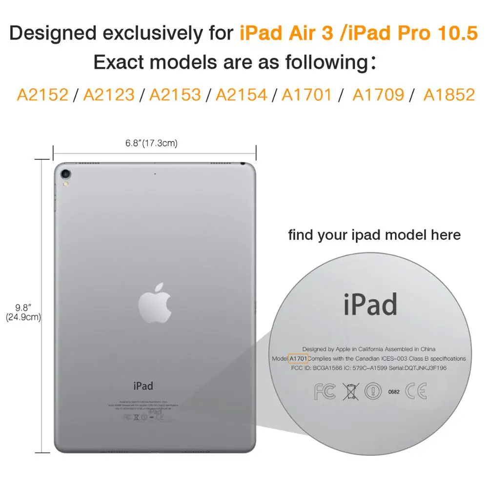 Чехол MoKo для iPad Air (3 го поколения) 10 5 дюйма 2019/iPad Pro 2017 прозрачный чехол