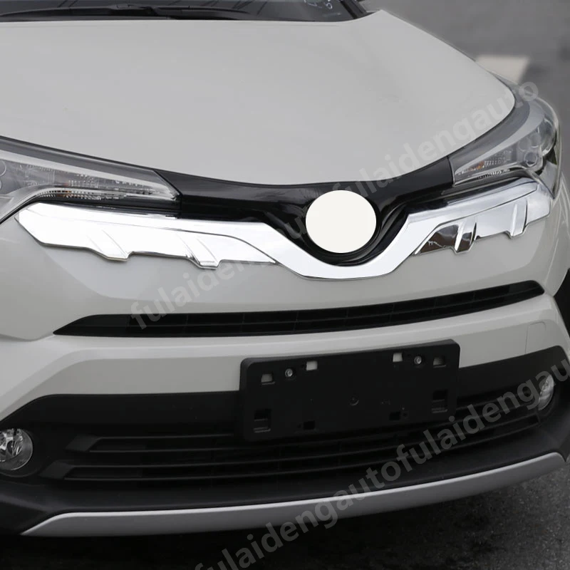 Для Toyota CHR C-HR- углеродное волокно ABS Хром Передняя решетка гриль бампер Накладка аксессуары для стайлинга автомобилей
