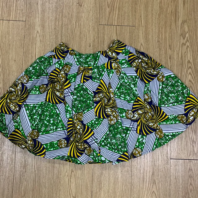 New African Women's Dress National Characteristics Batik Printed Polyester Half Skirt Short Dress Dress as picture