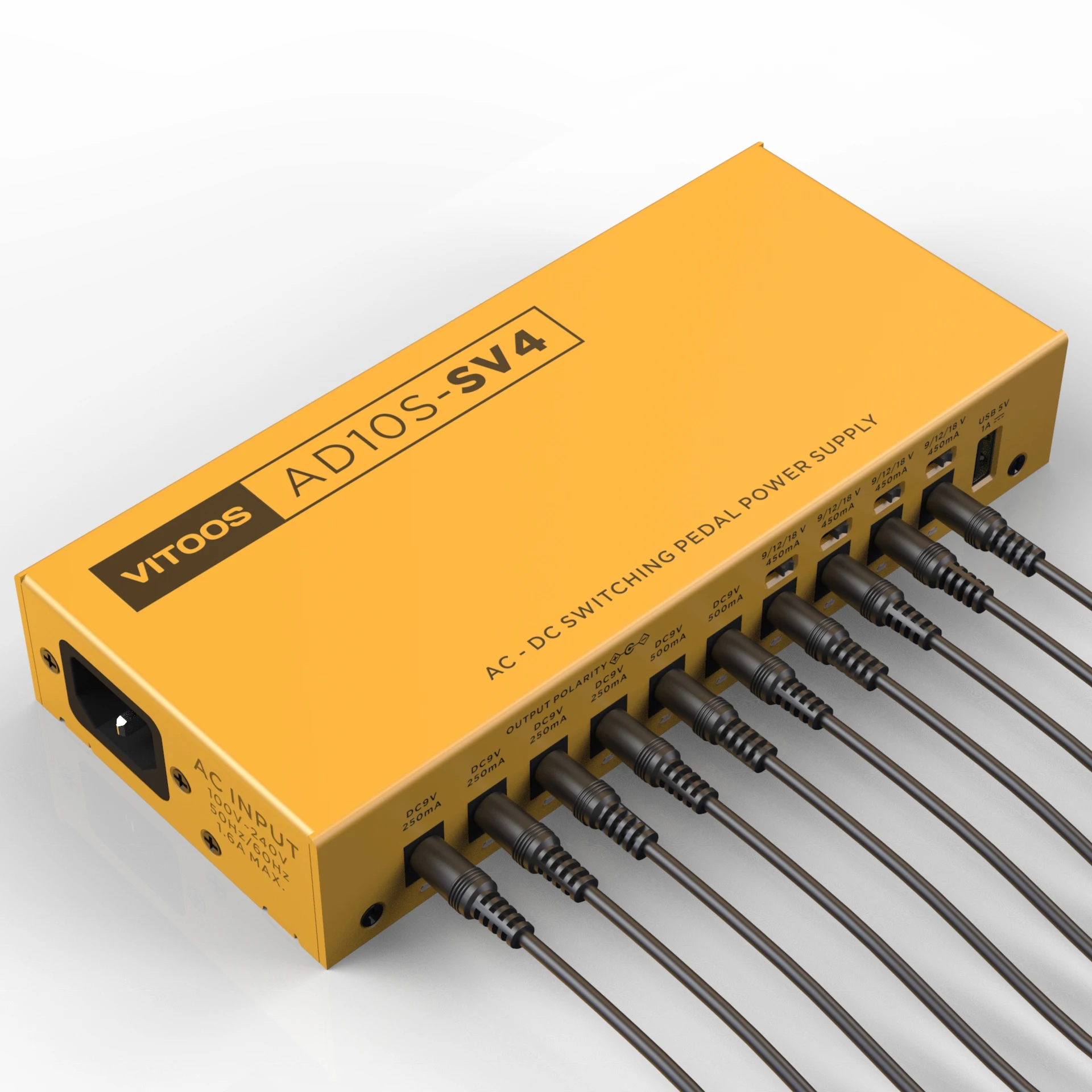 VITOOS-fuente de alimentación de pedal con efecto de AD10S-SV4, filtro completamente aislado, reducción de ruido de onda, alta potencia