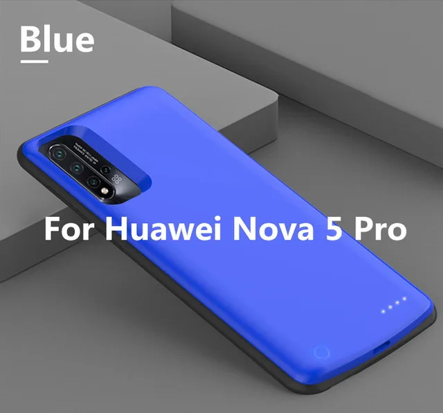 Для huawei Nova 5 Pro power Bank чехол для зарядки для huawei Nova 5 портативный чехол для power Bank 6500 мАч Внешний Аккумулятор Чехол - Цвет: Blue for Nova 5 Pro