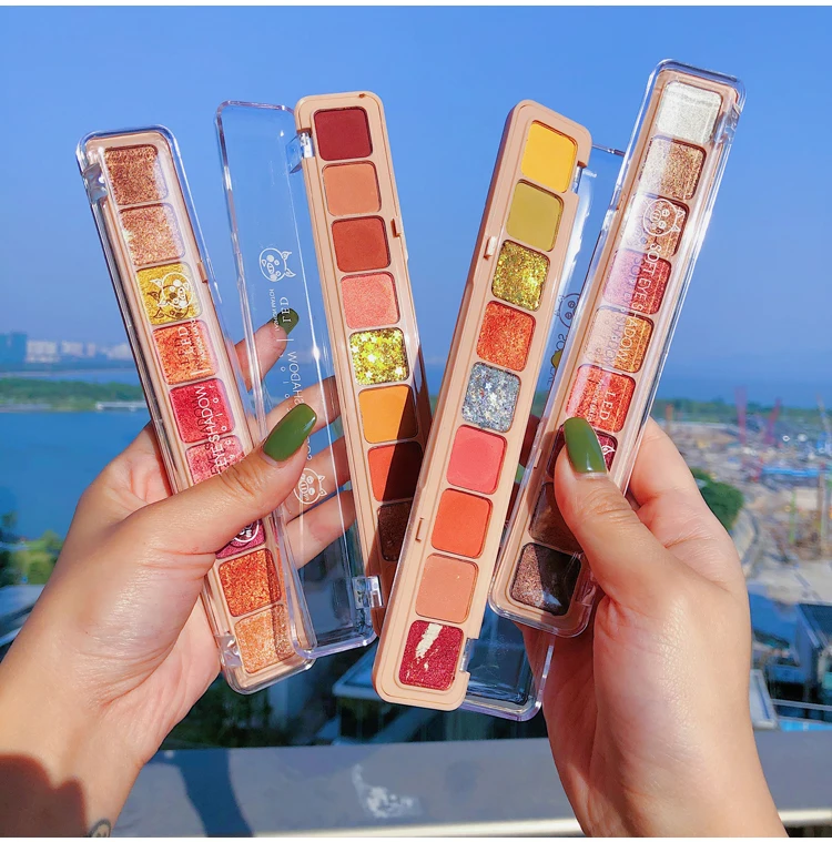 9 Цвет DuoChrome светодиодный палитра блестящих теней металлический блестящий голографический с украшением в виде кристаллов тени для век Палитра пигментный макияж палитра