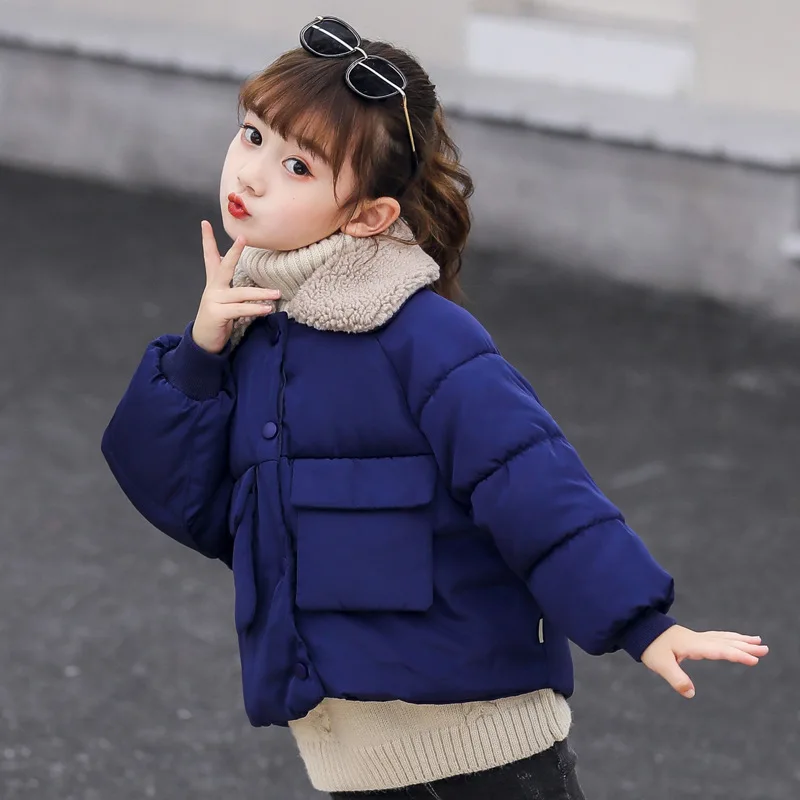 Коллекция года, осенне-зимняя хлопковая куртка Корейская версия детской одежды для мальчиков и женщин пуховая хлопковая одежда - Цвет: L