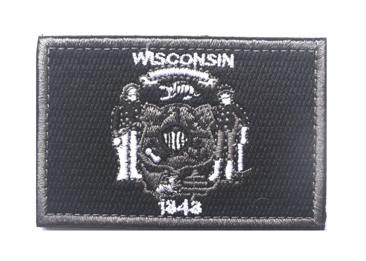 Ao tu duo er America Wisconsin State Flag Shoulder Emblem Velcro