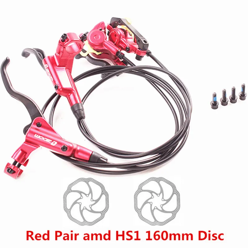 Red and HS1 SHIMANO BR-MT200/ZOOM HB-875 MTB Гидравлический тормоз MT200 M615 M447 Гидравлический дисковый тормоз добавлен G3/HS1 диск фирменный - Цвет: Red and HS1