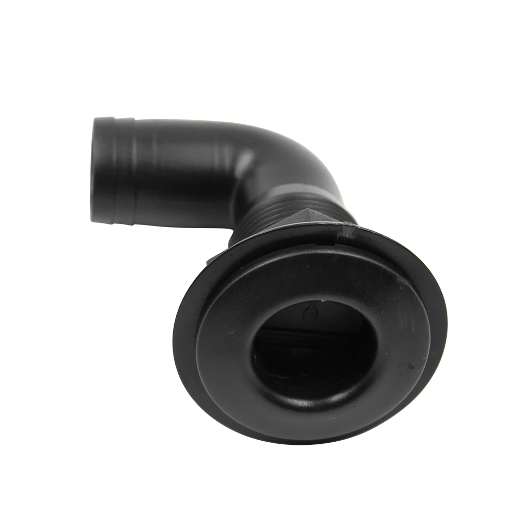 1`` Black Nylon Thru Hull Fitting Hose 90 Degree for Marine Boat