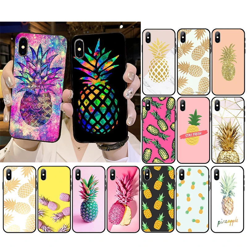 Fruit Pink pineapple Phone Case For iPhone 13 12 11 Pro Max 12 mini XS MAX XR SE2 8 7 Plus X 13 mini case