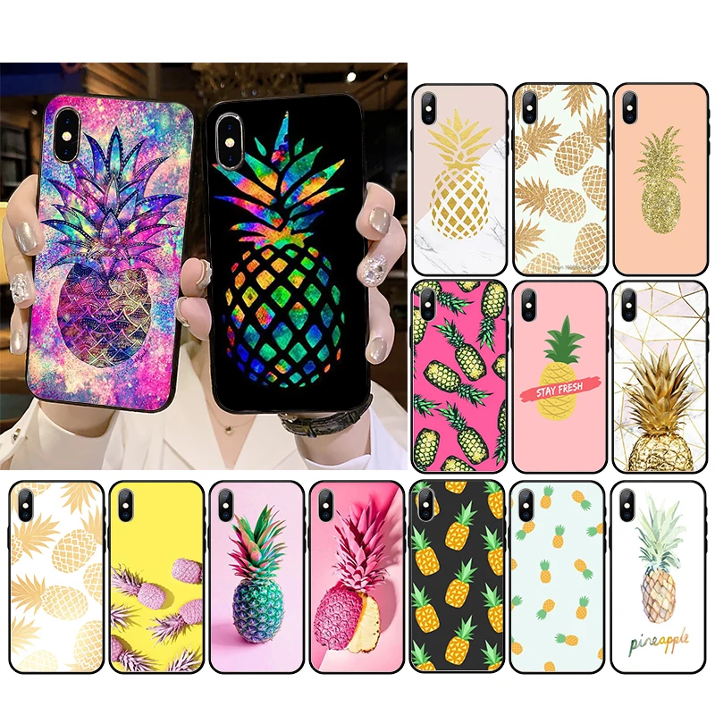Fruit Pink pineapple Phone Case For iPhone 14 13 12 11 Pro Max 12 mini XS MAX XR SE2 8 7 Plus X
