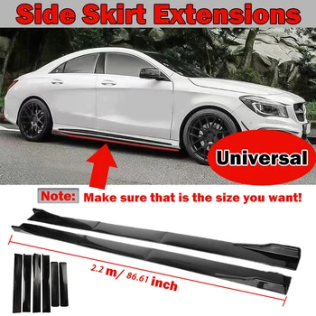 

1 Pair Universal 2.2M Side Skirts Extension Rocker Panels Lip Splitters Car Accessories Car Styling BMW ABS For Civic Benz