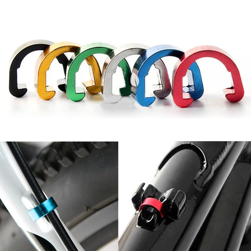 

5 PCS Mountain Bike C-type Button Aluminum Alloy Brake Line Tube Fixed Button Bicycle Line Clamp Frame Fixed Buckle