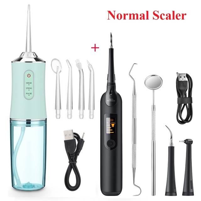 Irrigator Portable Dental Water Flosser USB Rechargeable Water Jet Floss Tooth Pick 4 Jet Tip 220ml 3 Modes IPX7 1400rpm