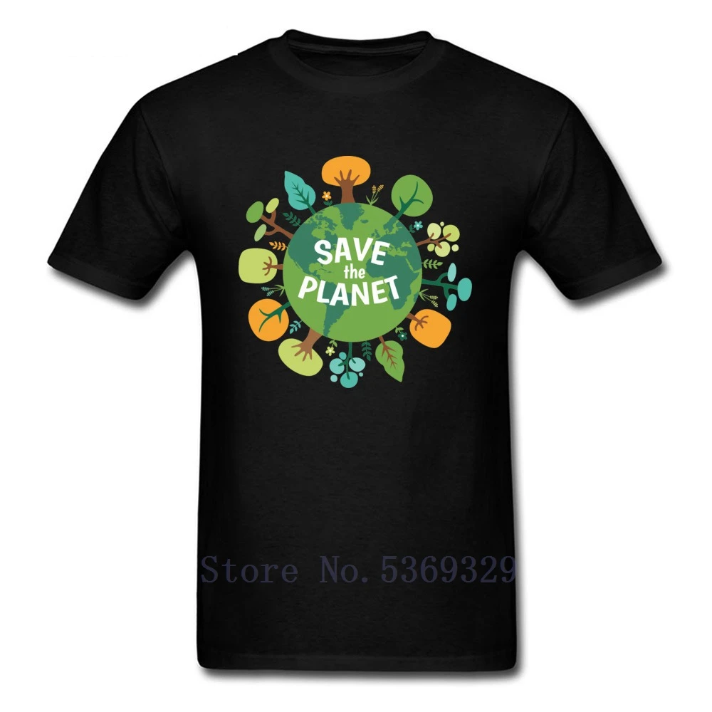 

Cultural Slogans Save Planet Earth Day Street T-Shirt For Adult Environmental Protection Organization Pure Cotton Male Tees