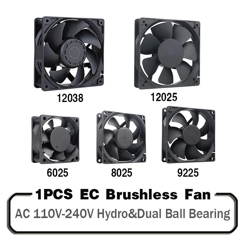 Вентилятор для кулера EC Brushlee 1 шт. 6025/8025/9225/12025/12032 110 В переменного тока 115 120 220 240