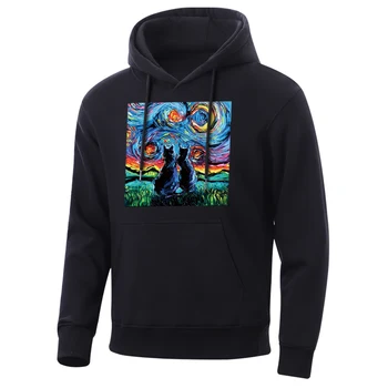 

Men'S Hoodies Black Cat Mens Sweatshirts 2020 Spring Casual Fleece Men Sweatshirts Kawaii Animal Cartoon Male Hoodie Sweatshirt