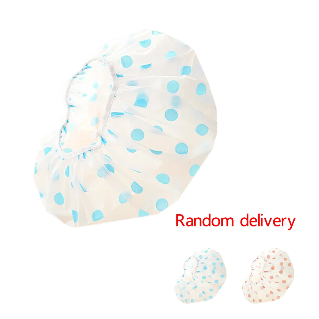 1pcs 1 шт./6 шт. прозрачные одноразовые пластиковые шапочки для душа большие эластичные Толстые Шапочки для ванной Женщины СПА принадлежность для купания Лидер продаж - Цвет: 1pcs