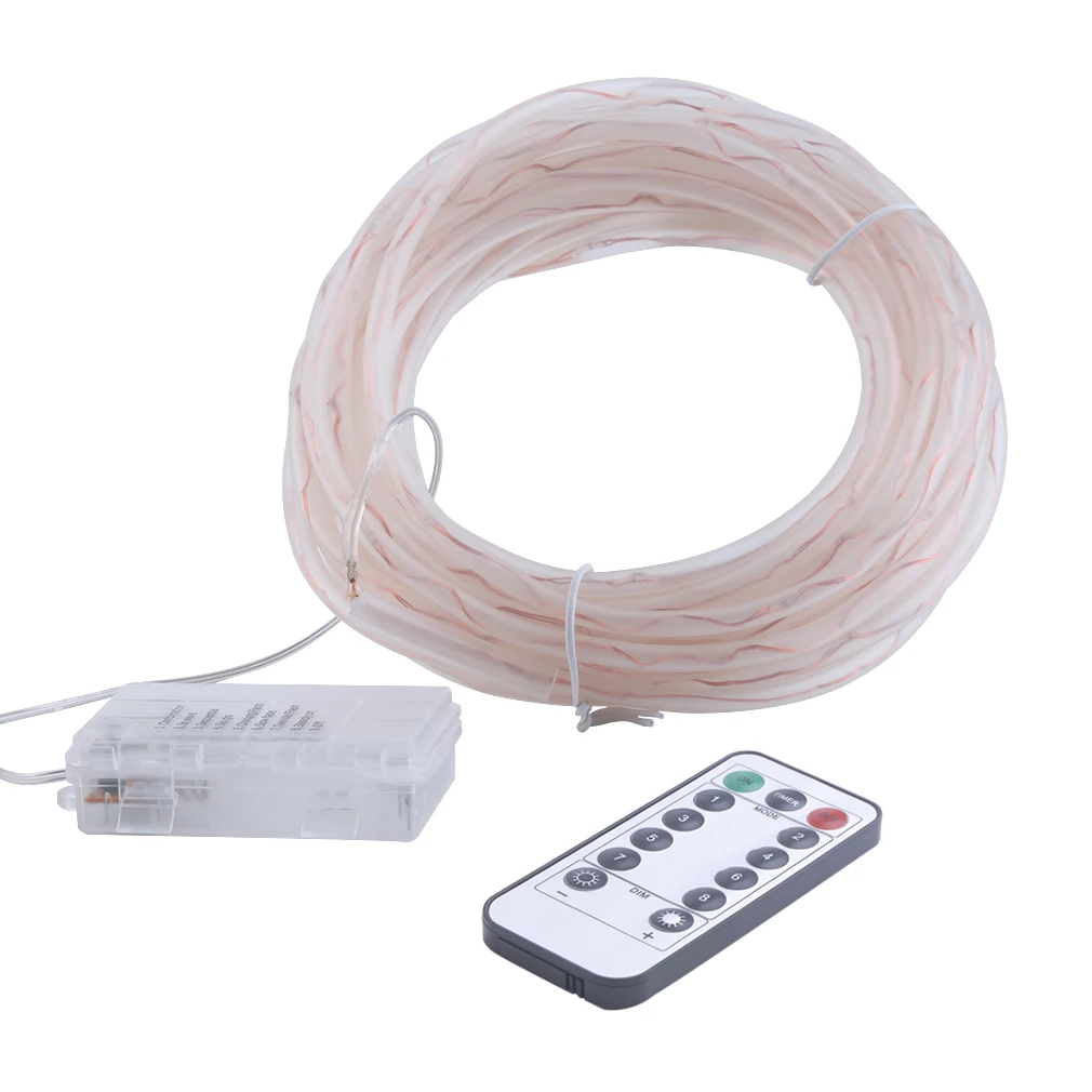 

ICOCO Waterproof 10M 100LEDs Remote Control Lamp Transparent Tube Outdoor LED String Light Copper Wire with 8 Modes Battery Box