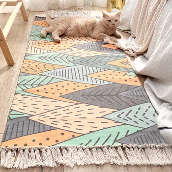 

Decorative Mat Cotton Carpet Carpet Fresh Contracted Sun Forest Multi Size Nordic Style Kitchen Bedroom Dining Room Decoration
