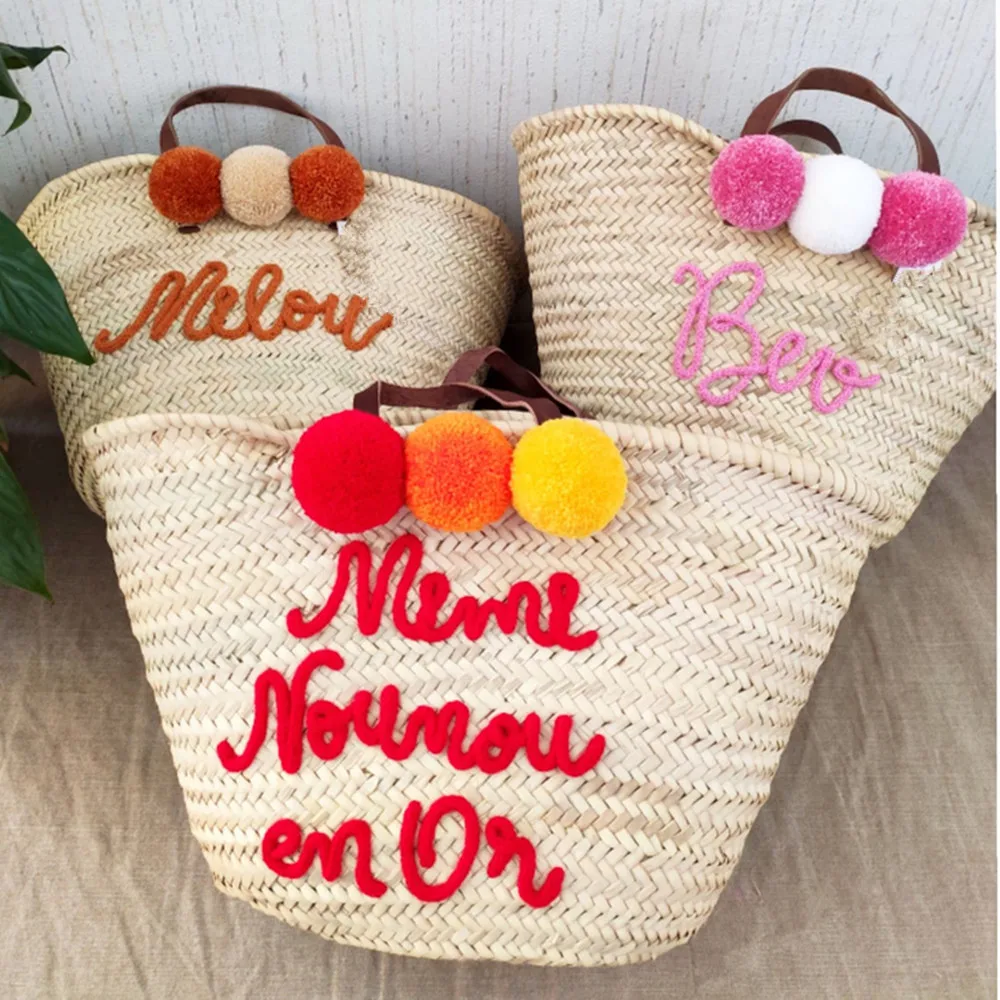 mir-de-plage-personnalise-a-pompons-sac-marocain-wunicef-fourre-tout-en-paille-pour-l'Ete