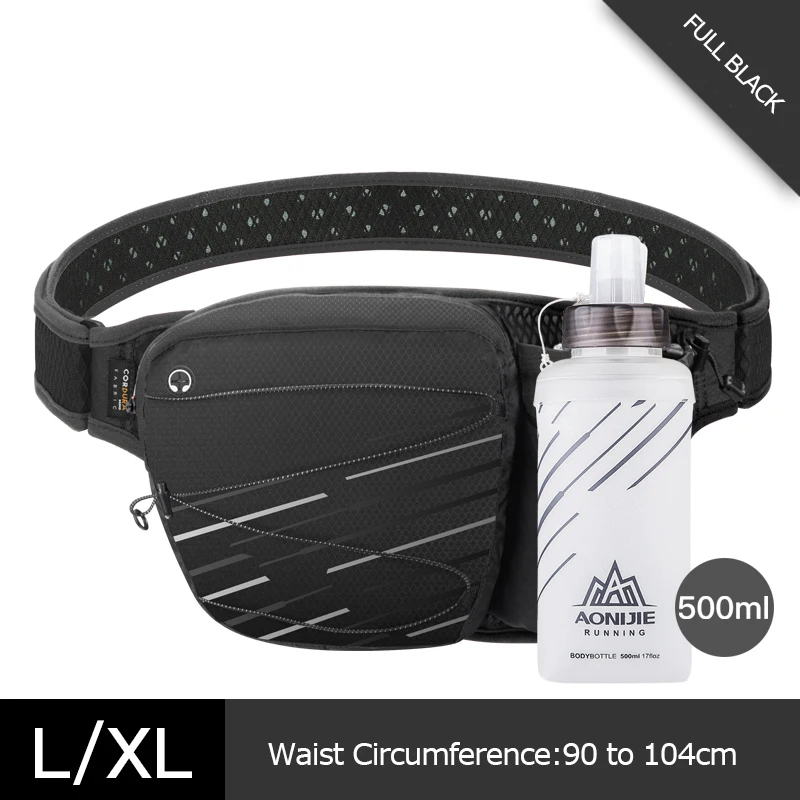 LXL Black Bottle AONIJIE Marathon беговые сумки для велоспорта гидрационный ремень поясная сумка держатель сотового телефона для бутылки воды 500 мл - Цвет: LXL Black Bottle