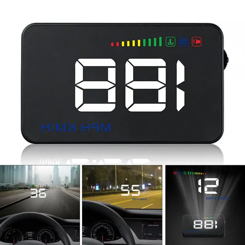 

A500 3.5 Inch Car HUD Head Up Display Speedometer OBD2 II EUOBD Auto Projector Parameter Display Overspeed Warning function