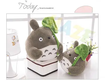 

Miyazaki Hayao Hot Anime Totoro Lotus Leaf Plush Doll PP Cotton Stuffed Pillow For Children Kids Cute Toys Great Gifts 65cm