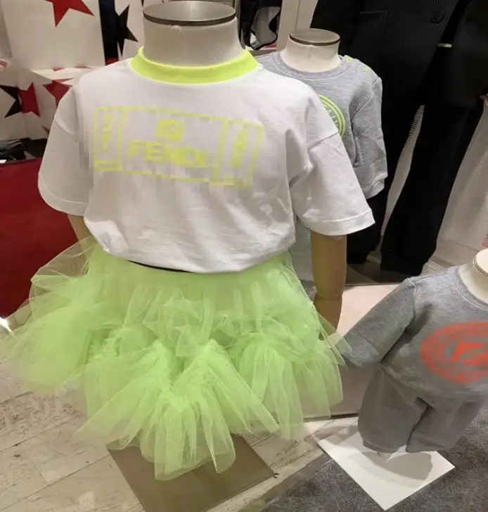 

Girl and mom fashion set Girl's Letter T-Shirt + Mesh Skirt