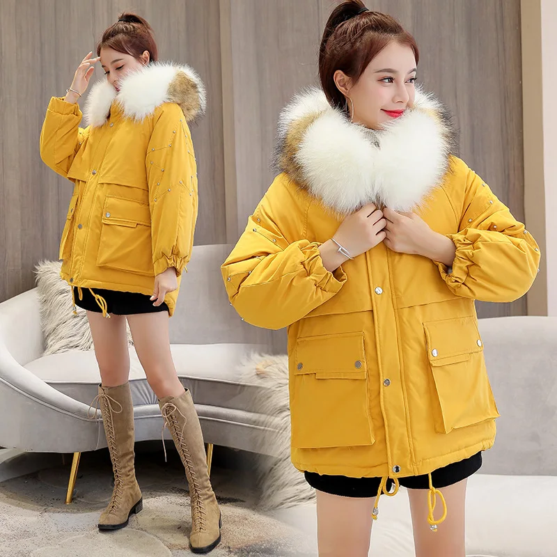 

Down Jacket Cotton-padded Clothes Women's Short 2019 Winter New Style Loose-Fit Coat Fashion Cotton-padded Clothes 150 Short-hei