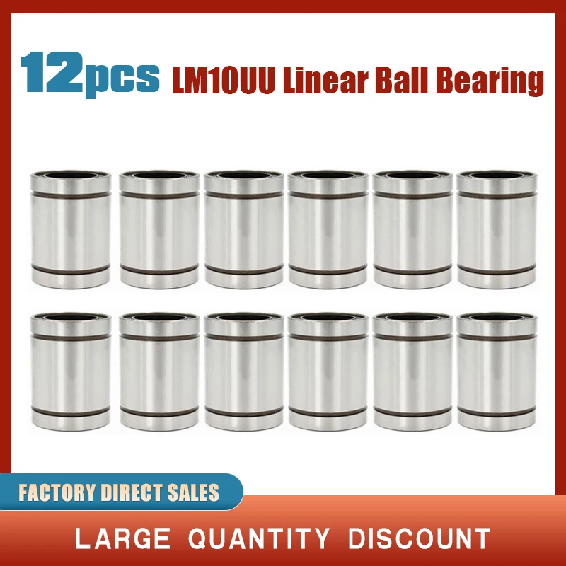 12PCS LM10UU Linear Ball Bearings 10mmx19mmx29mm Carbon Steel for CNC Machine 3D Printer rubber sprue base for steel vacuum flask jewelry casting machine accessories tools for modeling