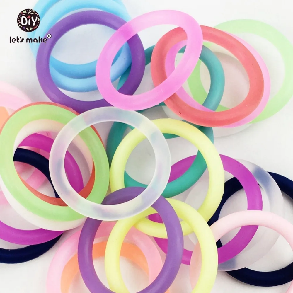 

Let's make Silicone Teether O Ring Baby teething 40pc Pacifier Clip Adapter Attachment Ring Circle Baby Teether General Supplies