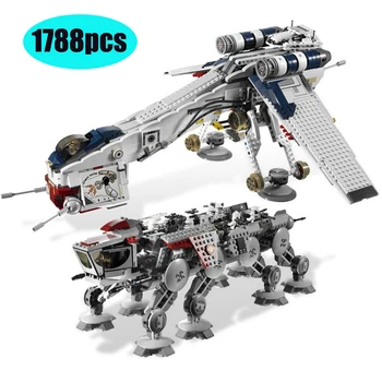 

In stock lepining Star Wars 05063 05028 Plan 05132 10195 Republic Dropship Set Building Blocks Bricks Assembly Toys for children