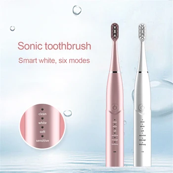 

6 Features Sonic Electric Toothbrush Whitening Rechargeable Ultrasonic Vibration Waterproof Oral Caring Toothbrush Heads