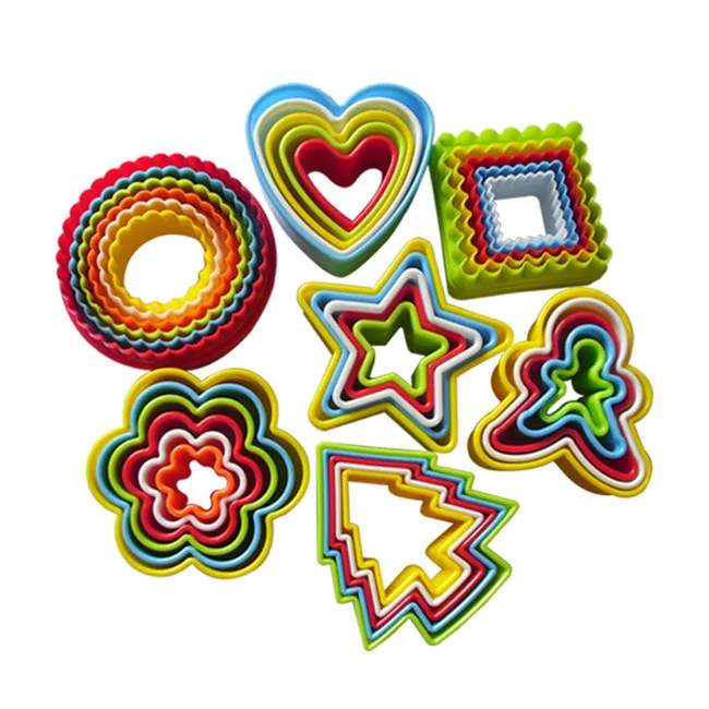 

5-6Pcs/set Baking Tools Heart Star Cookies Cutter Molds Plastic Cake Mould Biscuit Plunger Forms For DIY Cookies Cake Decorating