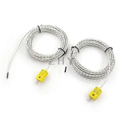 

2 x K-Type Temperature Control Thermocouple Sensor Wire -50C to +200C 10m 33ft
