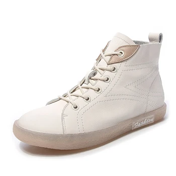 

Female Genuine Cow Leather Riding Ankle Boots Woman Oxford Shoes Cross-tied Ankle Low Heels TRP Flat With Footwear Normal Size