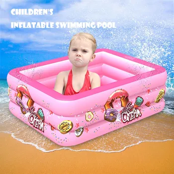 

Children Inflatable Swimming Pool Square baby Boys Girls Cartoon Swimming Pool Summer Splashing Fishing Pool piscina grande