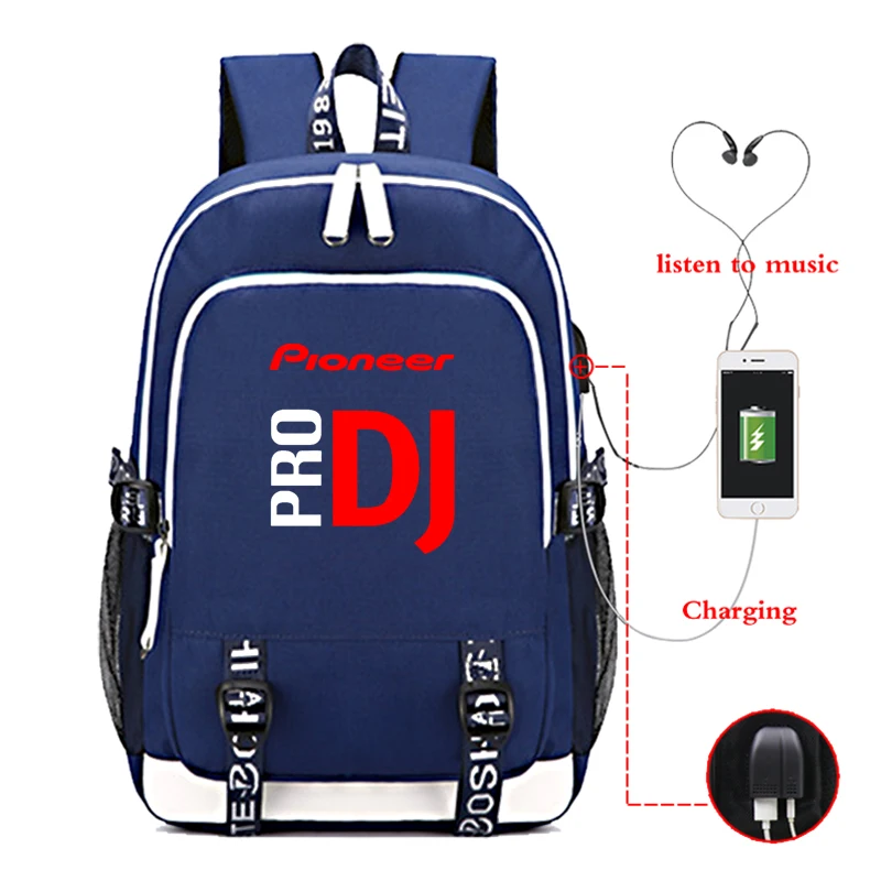 Молодежный рюкзак для мальчиков и девочек Pioneer DJ PRO школьная сумка модный рюкзак повседневный рюкзак для ноутбука usb зарядка Рюкзак Для Путешествий