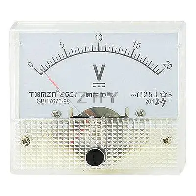 

DC 0-20A Fine Tuning Dial Panel Rectangle Analog Ampere Meter Amperemeter