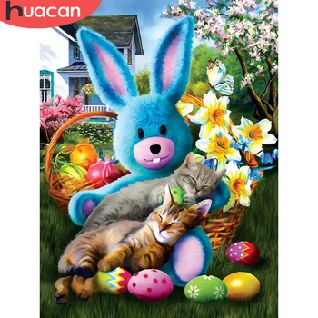 

HUACAN Full Drill Diamond Painting Cartoon New Arrival Embroidery Rabbit Mosaic Handmade Gift Home Decor Diamond Art