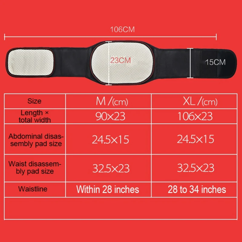 Турмалиновый самонагревающийся магнитный терапевтический пояс для поддержки талии, поясничный пояс для спины, поясной бандаж, регулируемые амортизационные подушечки для талии