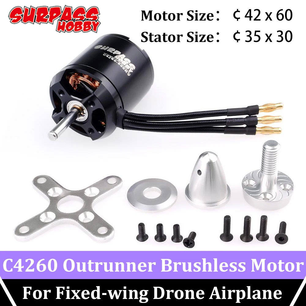 Surpass хобби 2 шт. Outrunner бесщеточный двигатель C4260 500kv 600kv для радиоуправляемой модели