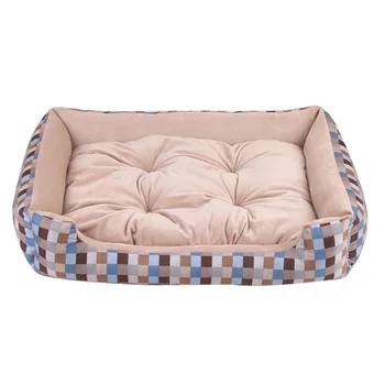 

Pet House Dog Cat Stripe Bed with Mat Warm Kennel Cushion Easy to Clean Dog Supplies for long-term use TB Sale