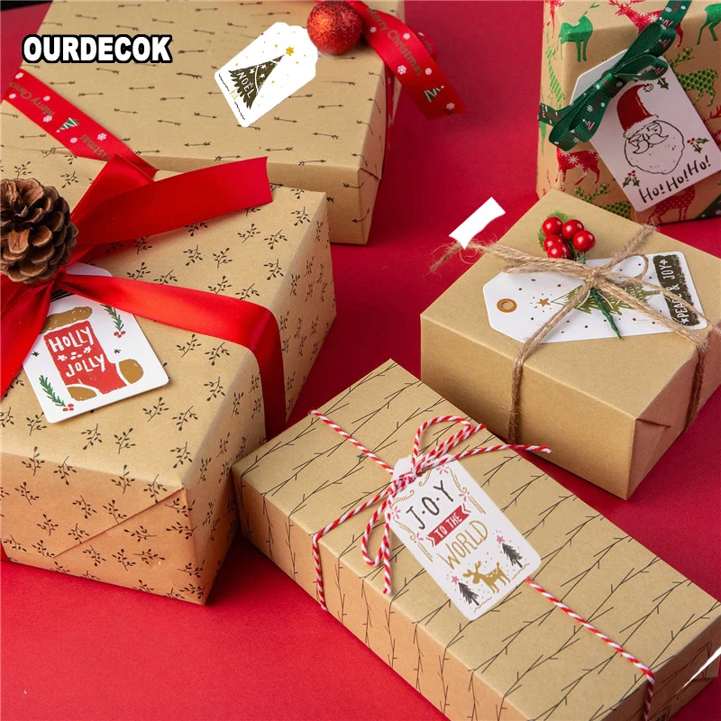 Уникальные подарочные бирки Merry Christmas 50 шт./лот бирка JOY TO WORLD маленькая карточка на